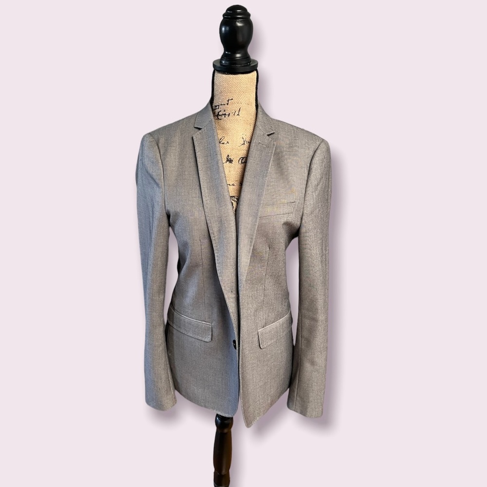 Gray Double-Breasted Blazer